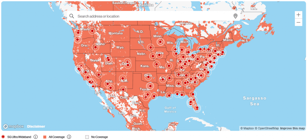 How to look for a 5G tower on Verizon 5G map